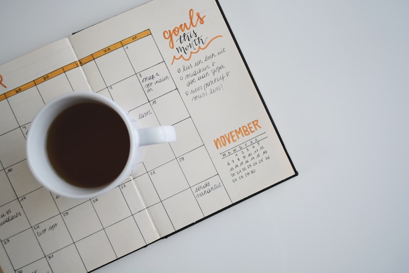 Calendar and planner on a desk